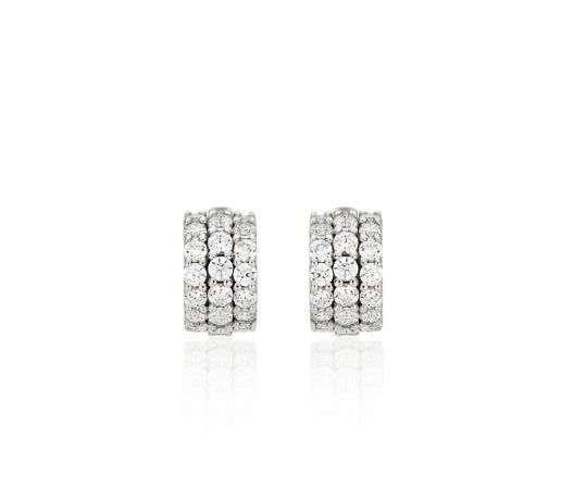 26SS★ Essence Silver Tria Pave Earrings