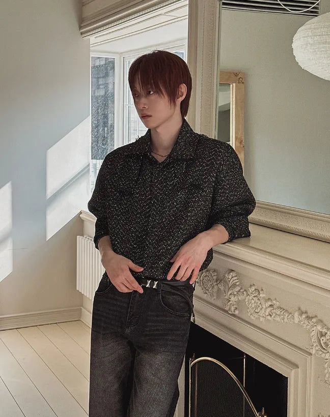 Ronent Tweed Wool Shirt Jacket