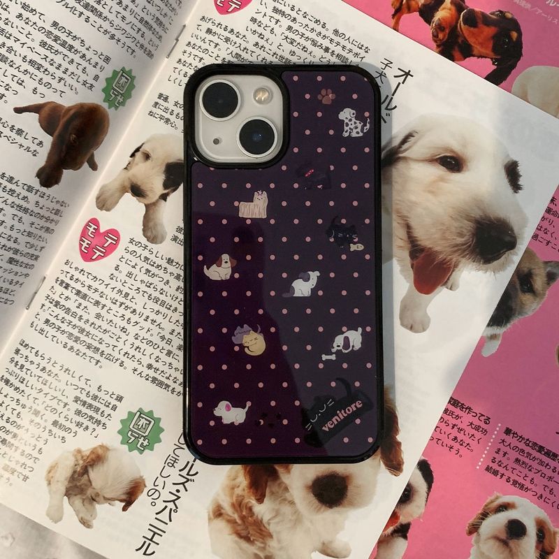 [MADE][Glass Bumper Case] Cuty Friends ⋆ Charcoal
