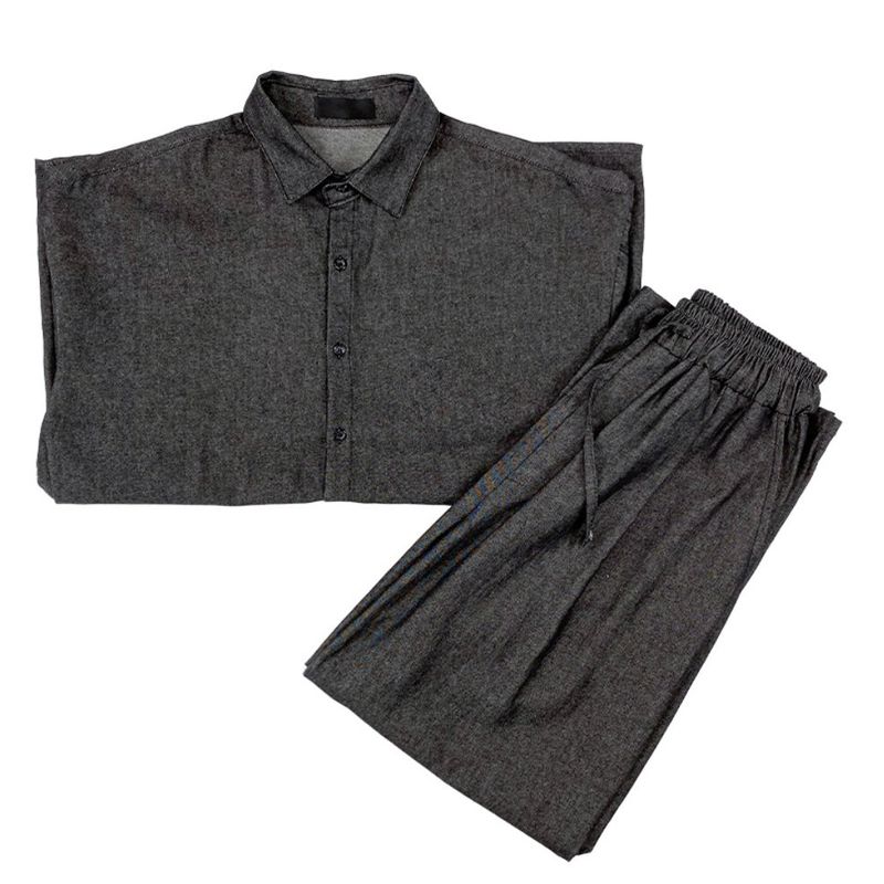 PERFECT LINEN HALF DENIM SHIRTS(2COLOR)