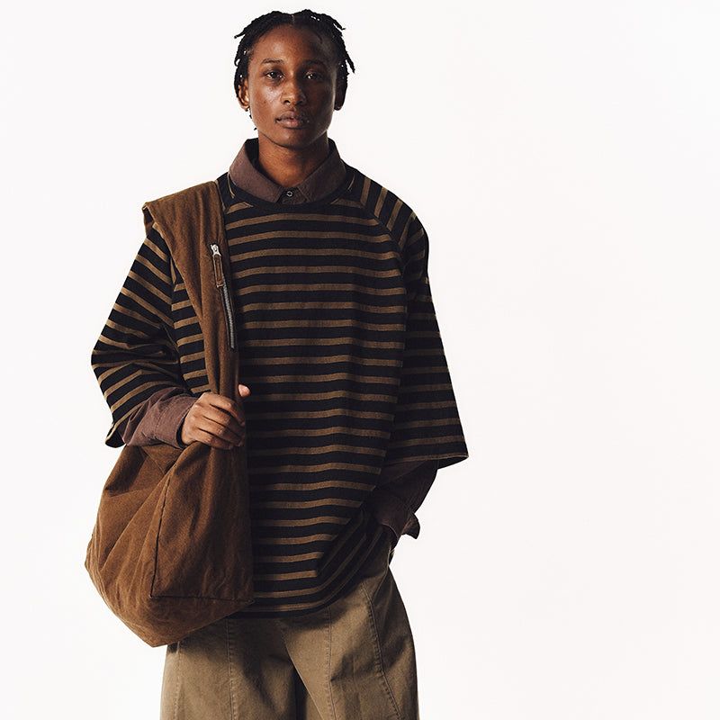MANUFACTURE BY ATTEMPT（マニュファクチャー・バイ・アテンプト）の「STRIPED OVERSIZED T-SHIRT（Tops）」