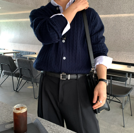 Deface Front Turtle Back Banding Wide Slacks