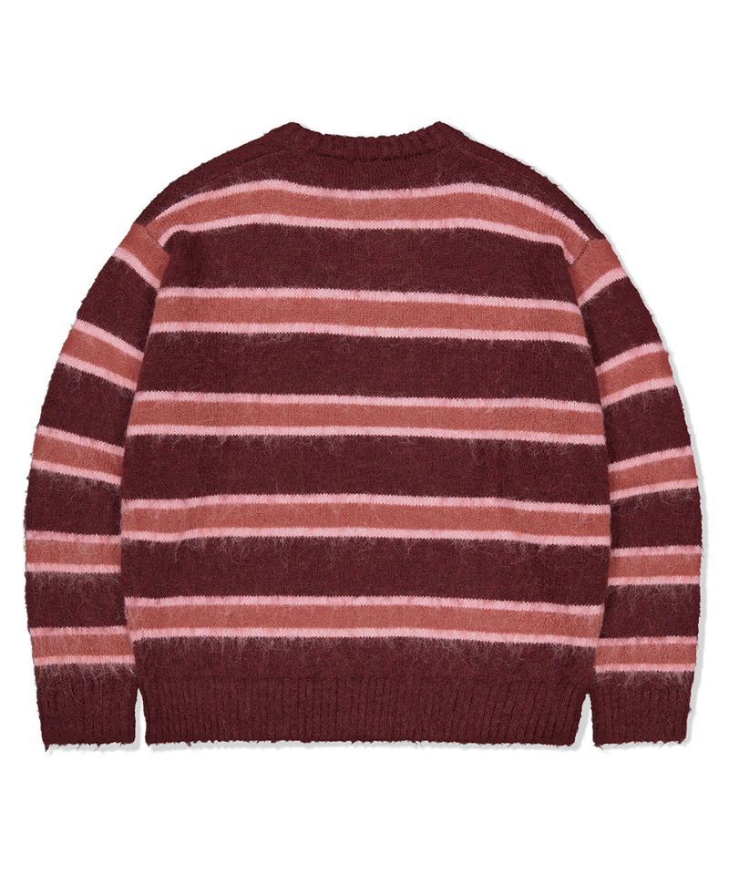 HAIRY STRIPE KNIT SWEATER