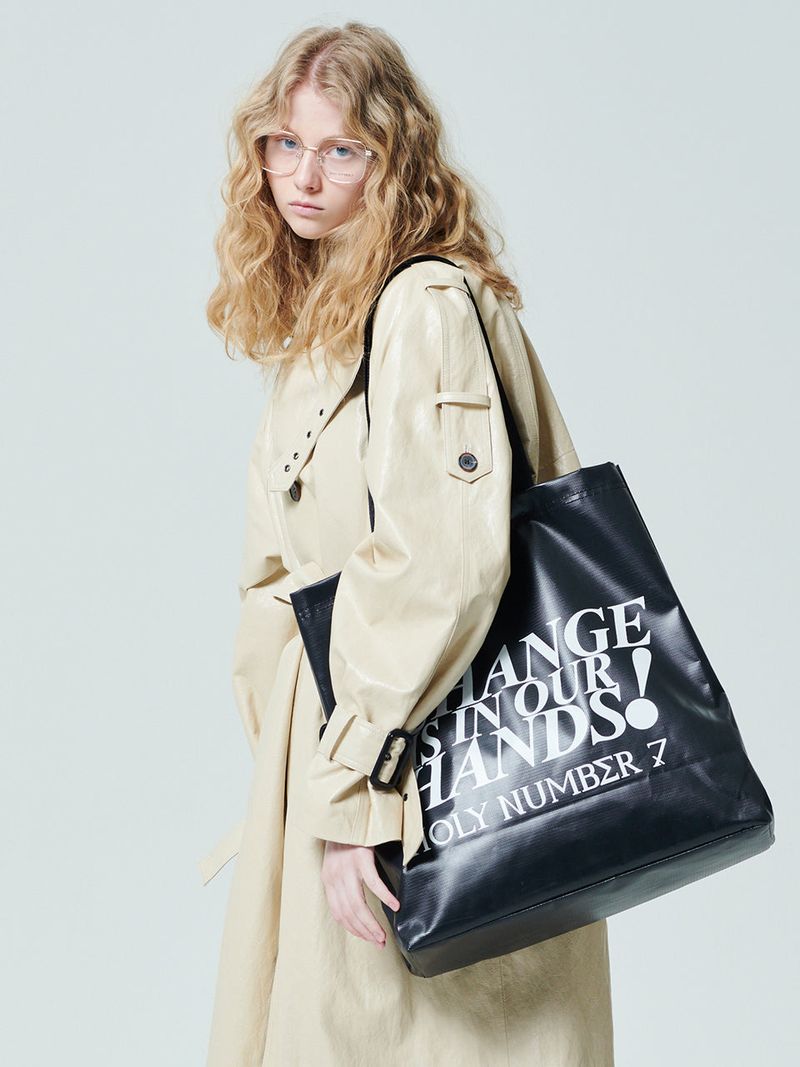 SMILE BIG SIZE SHOPPER BAG_BLACK