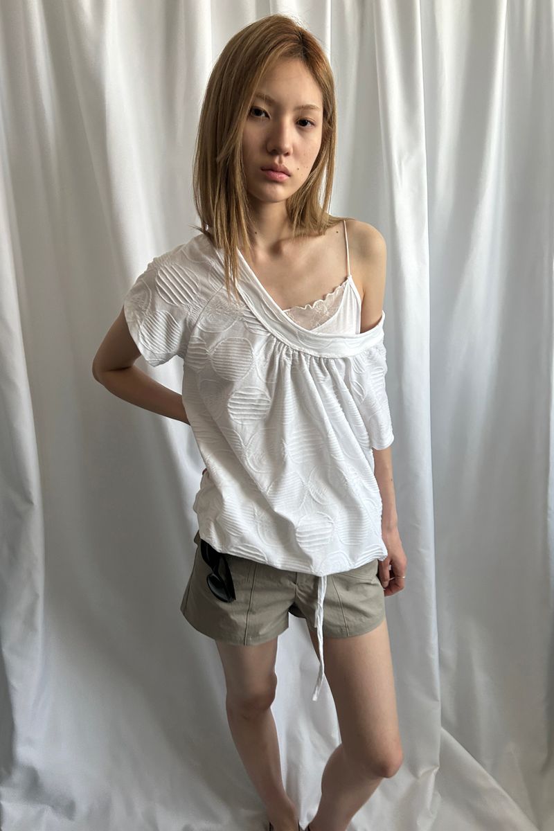 MDNC（エムディーエヌシー）の「BIG DOT OPEN-T [White]（Tops）」