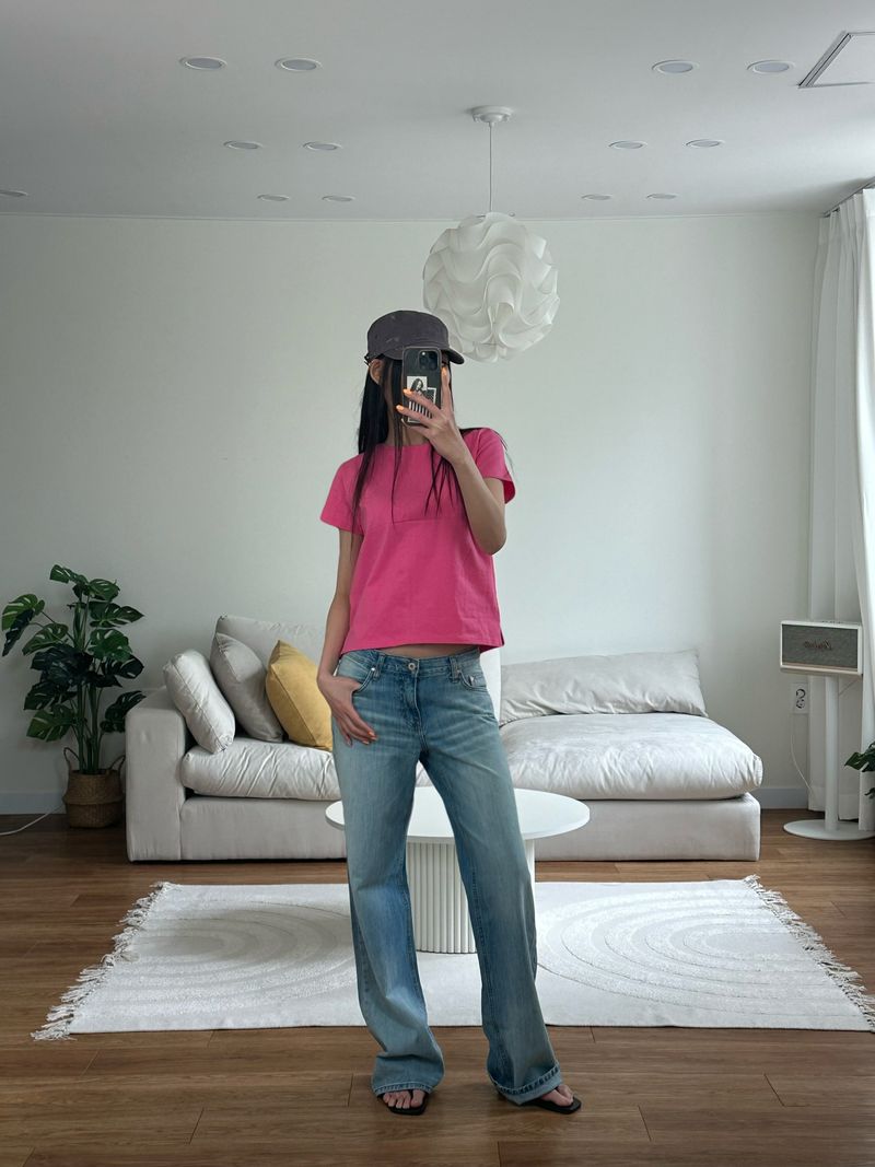 washed low denim