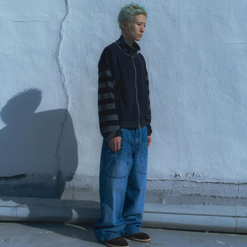 Army denim work pants / Mid blue