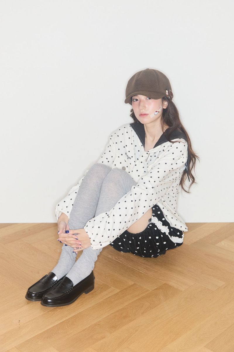 POLKA TERRY PUMPKIN PANTS (BLACK)