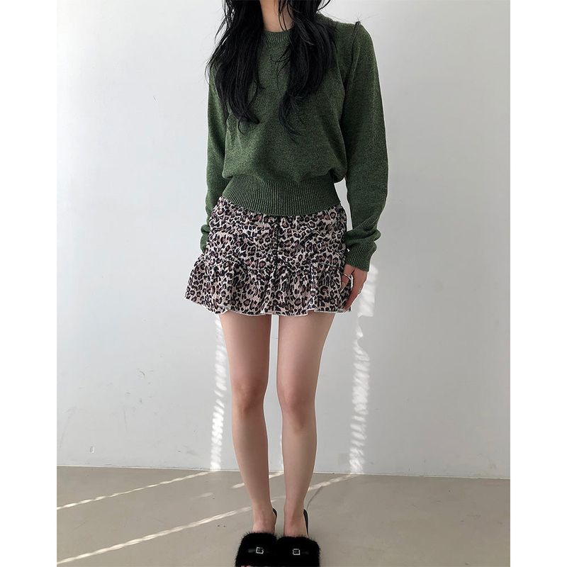 Frill Leopard Skirt