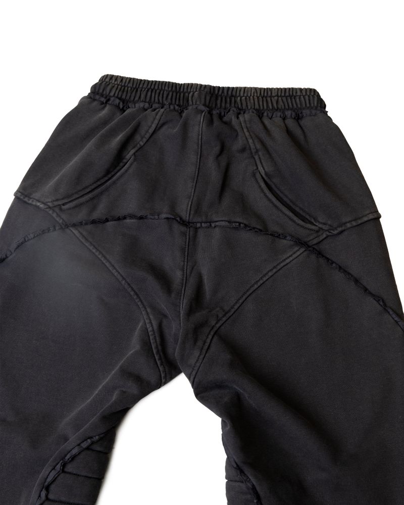 FRINGE MOTOR WASHED GREY PANTS