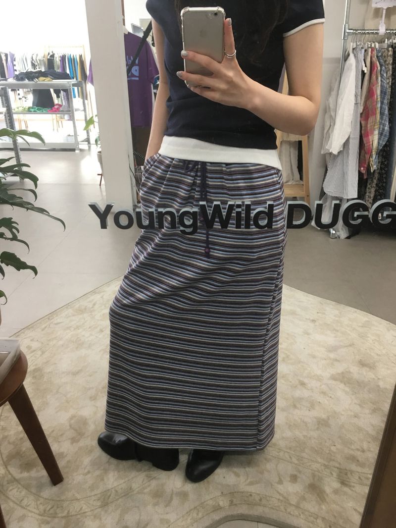 YWD STRIPE SKIRT (2color)