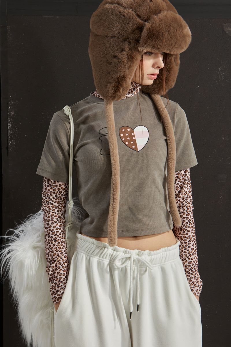 LEOPARD LAYERED T-SHIRT