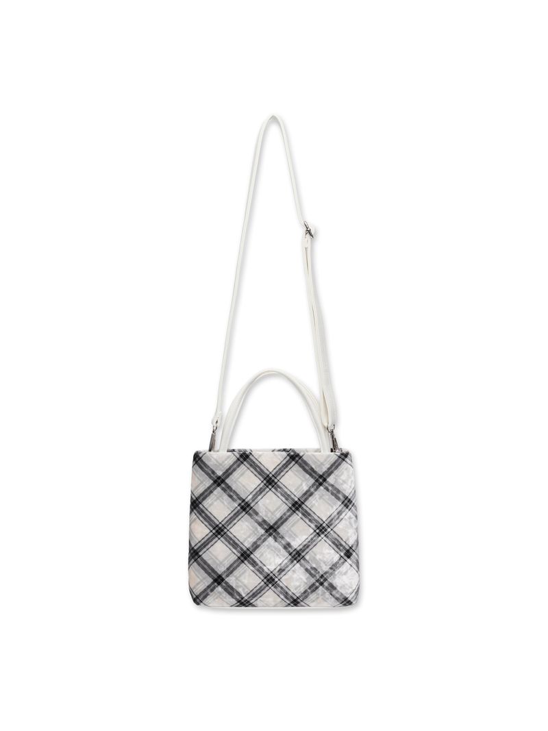 check mini velvet cross bag [white]