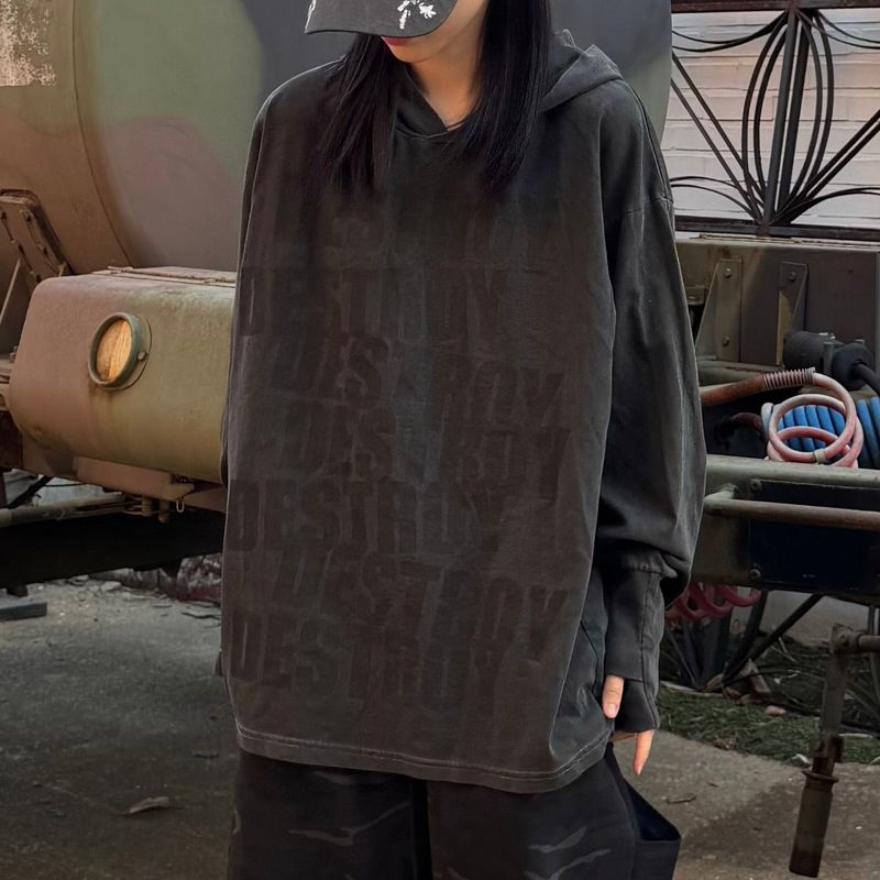 PEARCLAN（ペアクラン）の「destroy hand hooded long sleeve（Tops）」