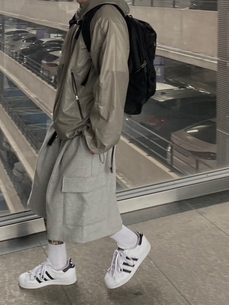 Strap sweat bermuda pants 2C