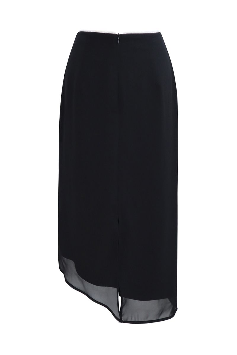  Lisha wrap long skirt (black)
