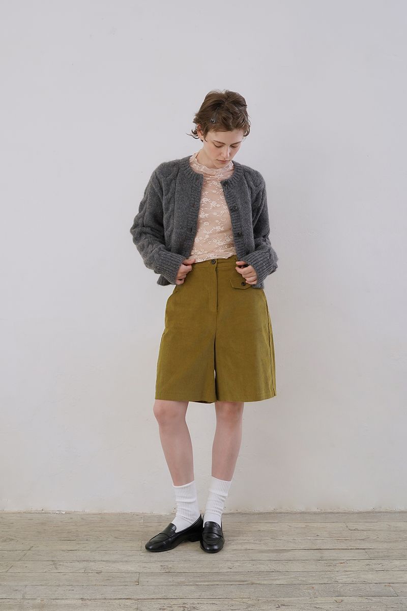 Mohair cable cardigan_charcoal