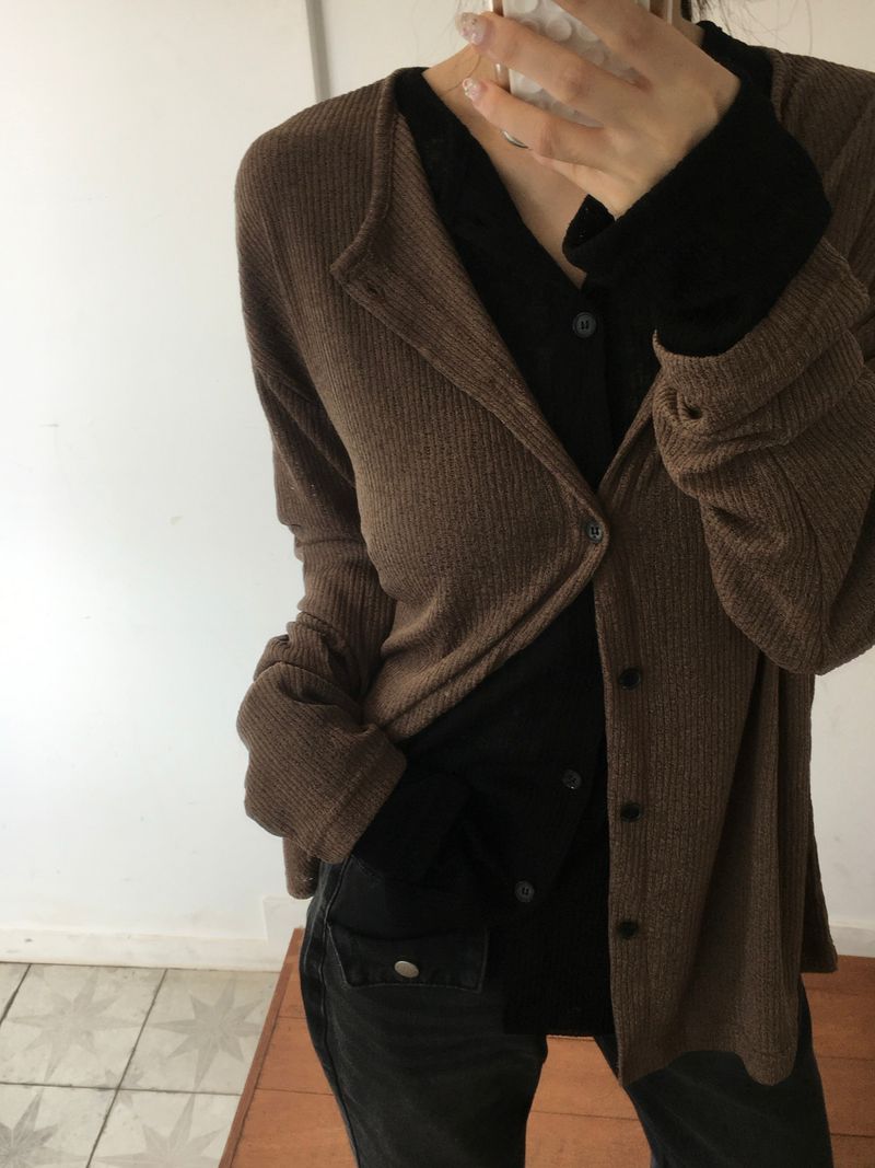 Obi linen ribbed round cardigan (4c)