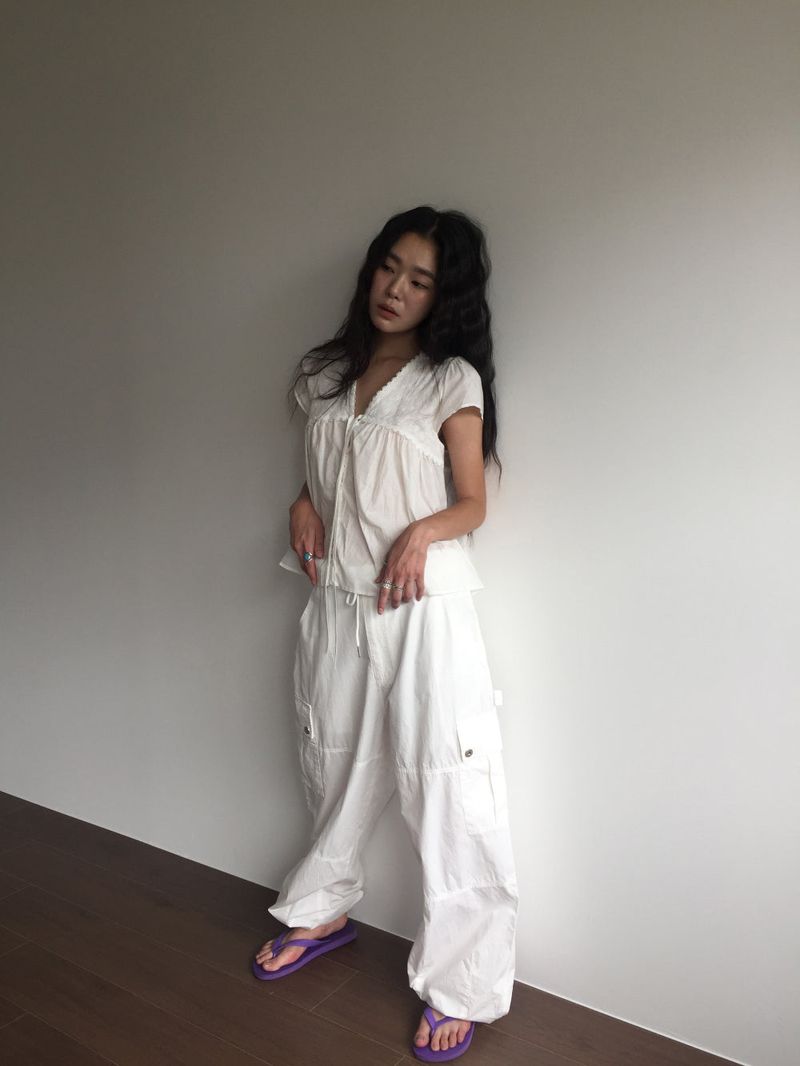 Peep Wide Cargo Pants (3color)