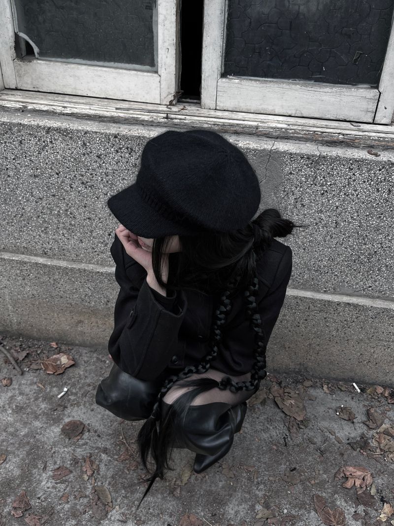 soft knit beret cap (2color)