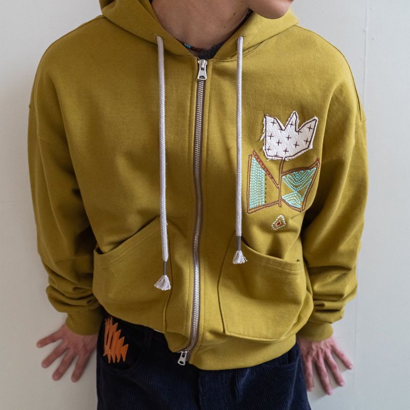Gardener hoodied zip-up / Olive
