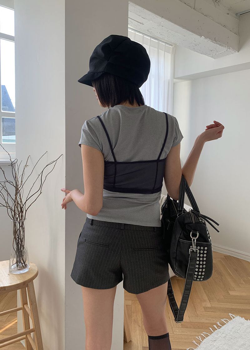 PIN STRIPE LOW SHORTS
