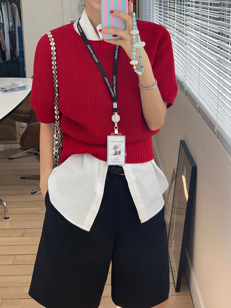 [MADE] Two-mer half knitwear