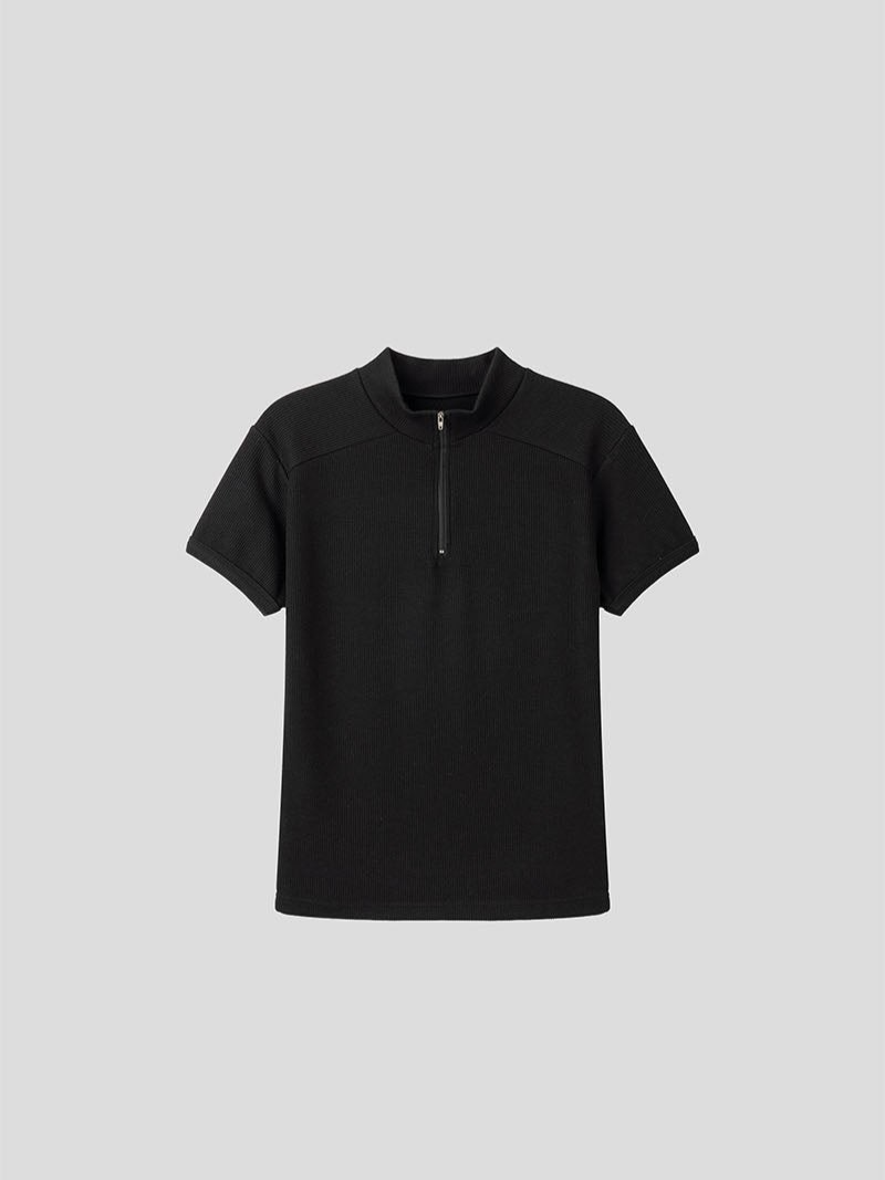 Slim fit mock neck half zip up(4color)