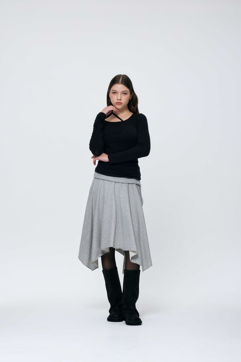MUREN SHIRRING TOP / BLACK