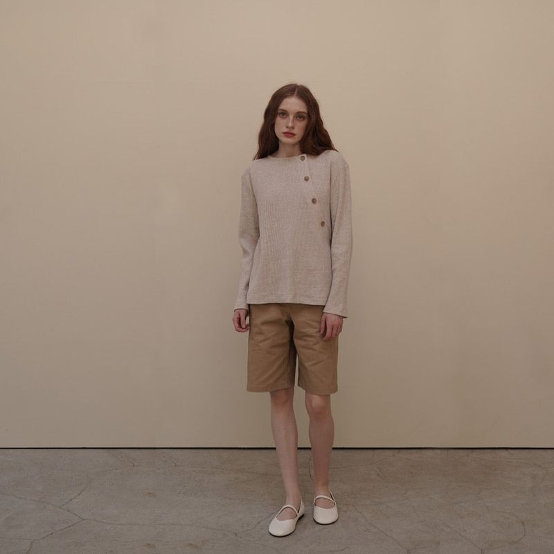 Oat Waffle Button Tee