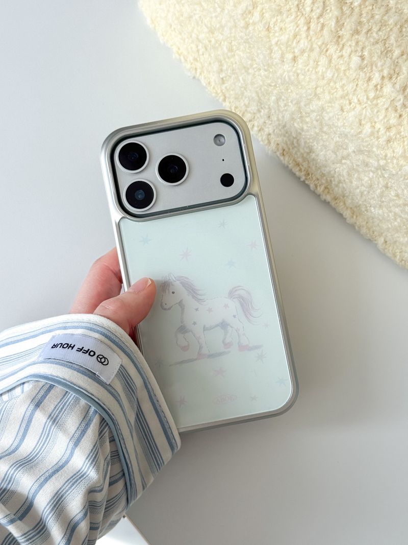 ABOE（アビオエ）の「[Magsafe] ミントポニー シルバーガラスバンパーケース（スマホグッズ/小物）」