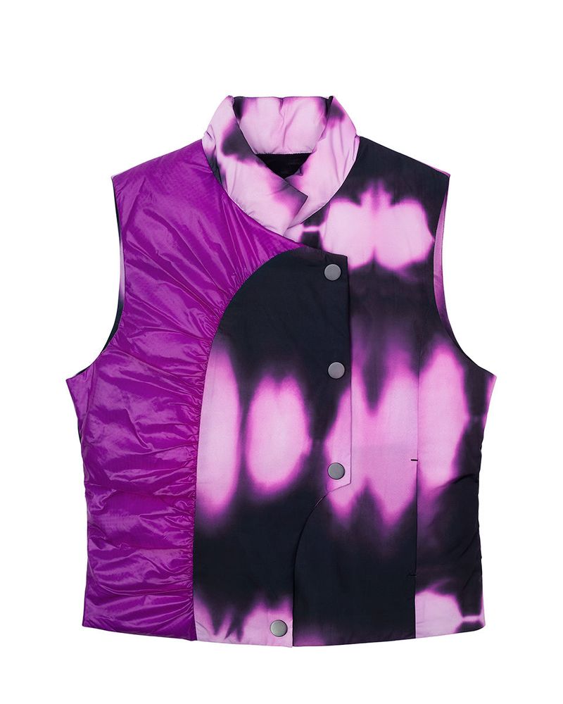 Colour Contrast Down Vest _ Purple