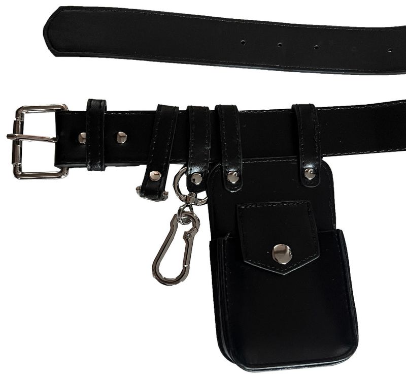  Cynical Leather Keychain Mini Pocket Belt (Black)