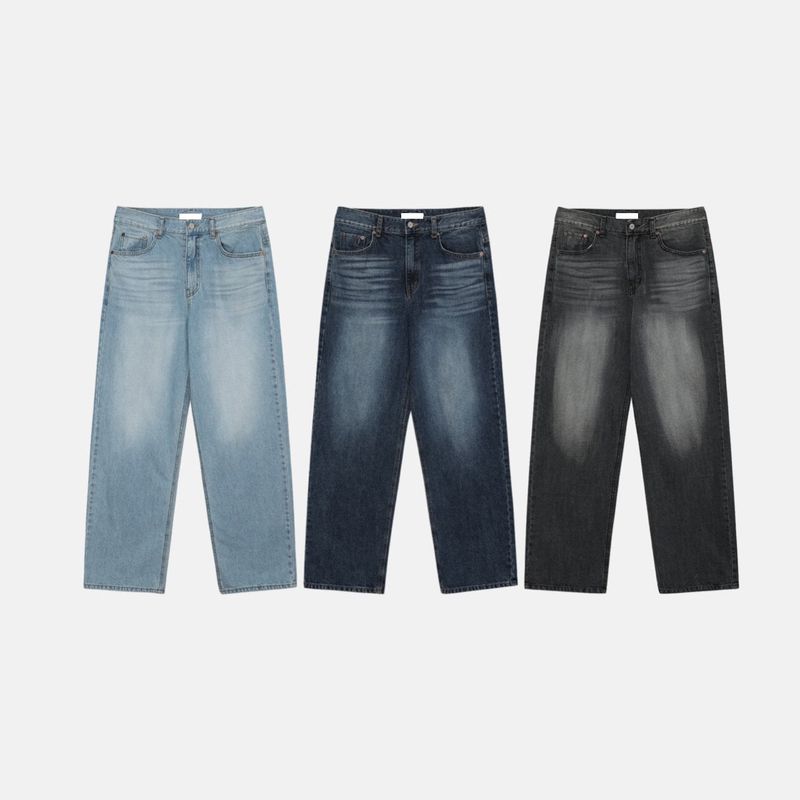 LMN flatt brush wide denim pants (3 colors)