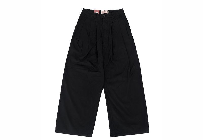 pintuck wide detail pants