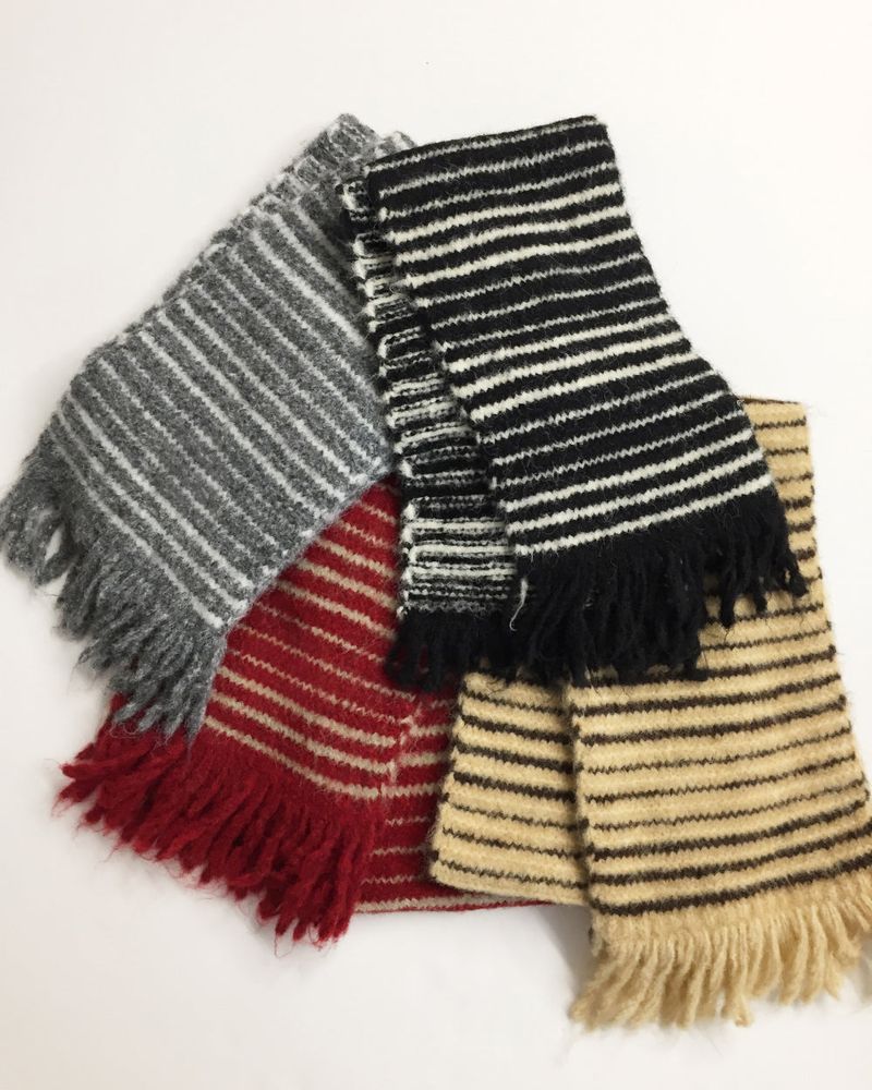 Le Fine Wool Stripe Muffler (4color)
