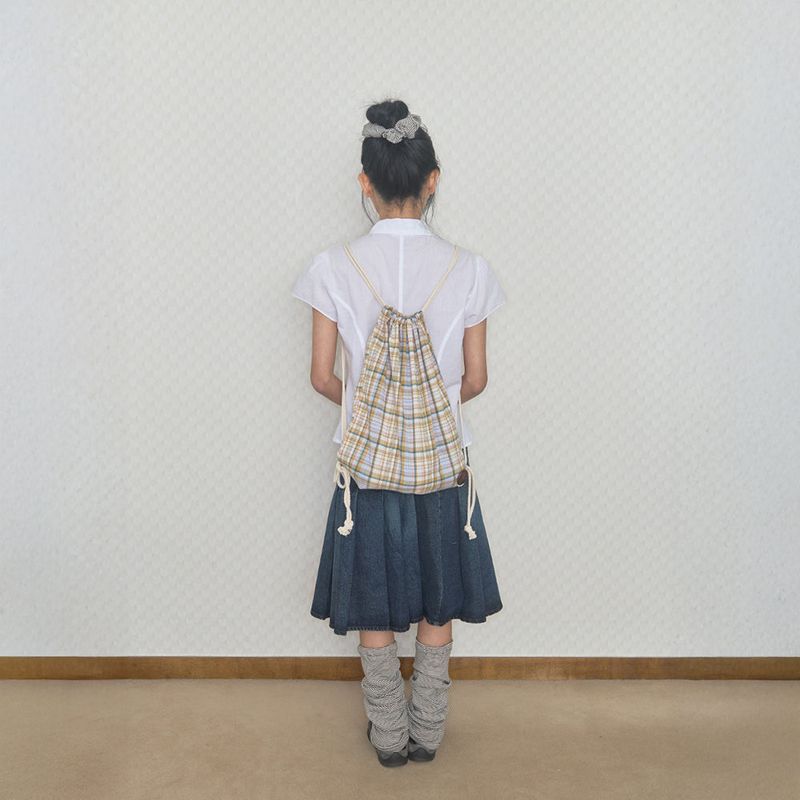チェック柄ジムサック イエロー