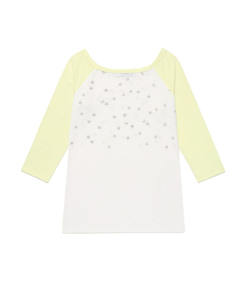 U NECK STAR RAGLAN LS TEE WHITE(CV2GSFT553A)