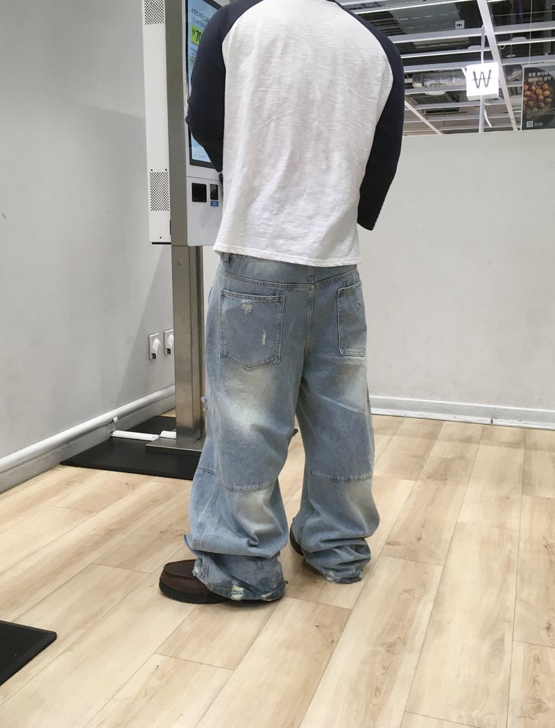 No.1814 F brush light denim PT