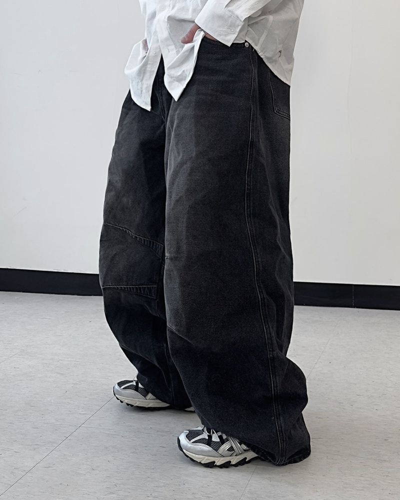Serin Curved Balloon Denim Pants