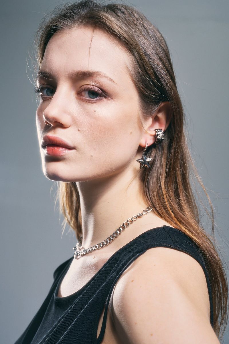 NO.316 [BLACK] GEOMETRY STAR EARCUFF