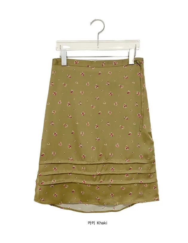 Ebony Flower Pintuck Midi Skirt