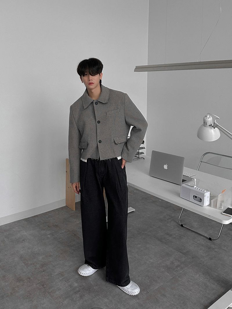 3 TAP Wool 50 Cut Off Crop Jacket (2color)