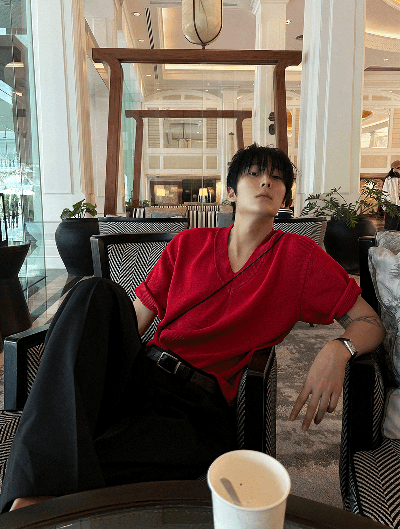 COSYHARU(コシハル)の「reelser overfit V-neck short sleeve knit(Tops)」