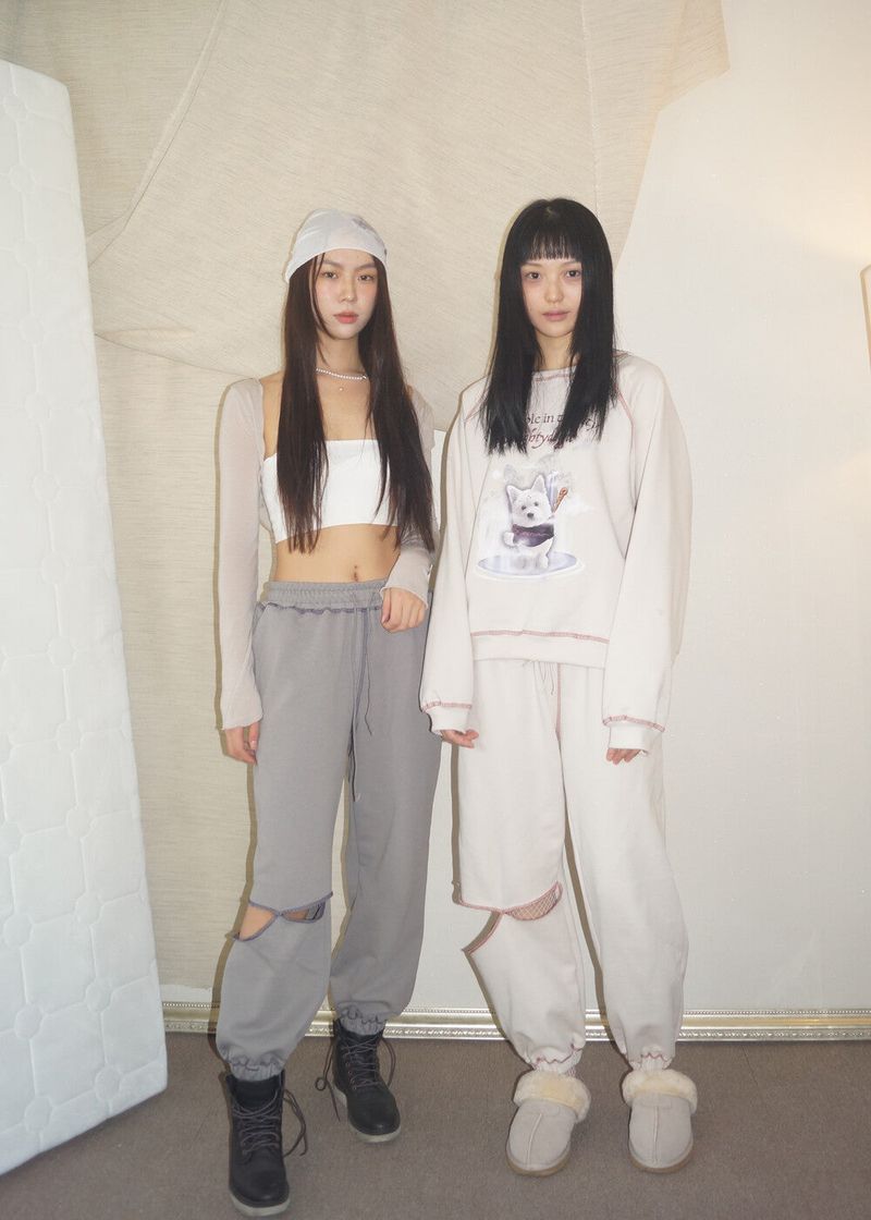 haku oriental sweat pants [warm gray]