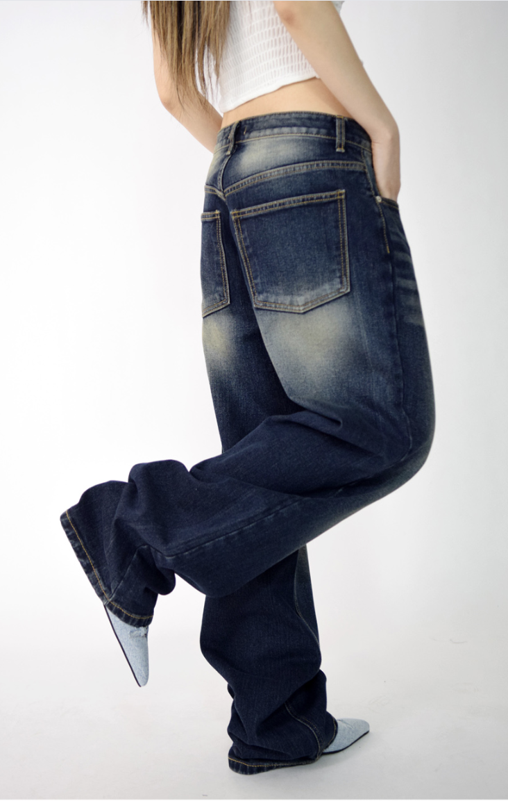 (UNISEX)fall blue denim pants