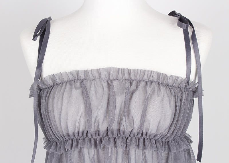 MESH SHIRRING TOP