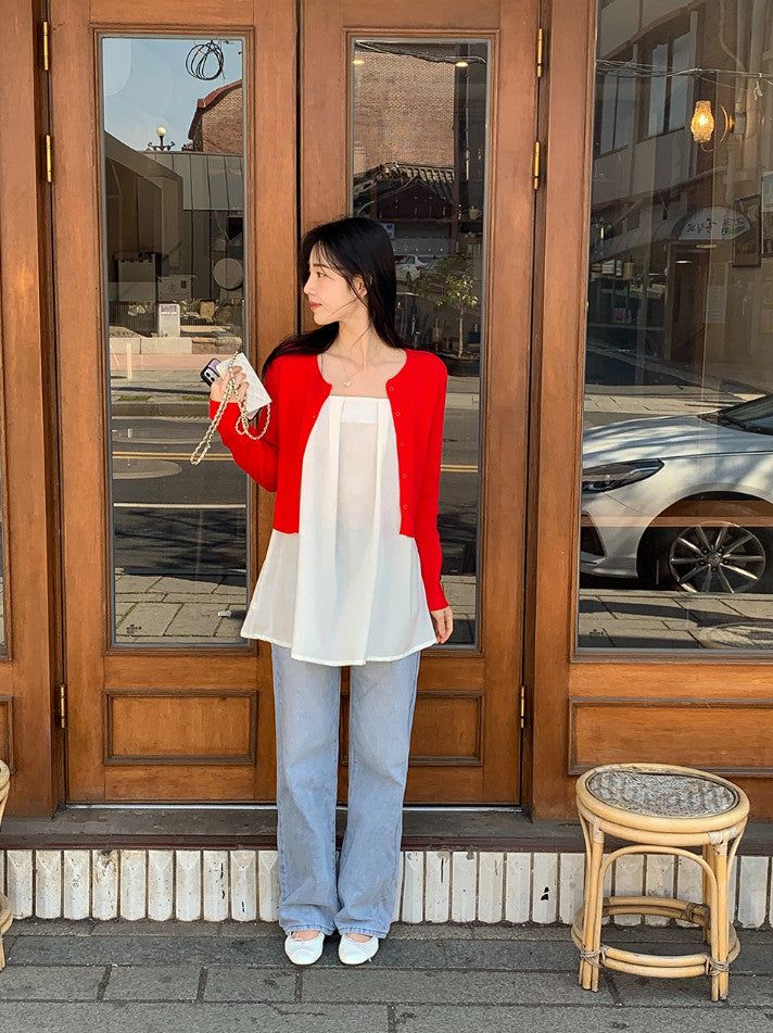 Cool Straight Denim Wide Pants (2color)