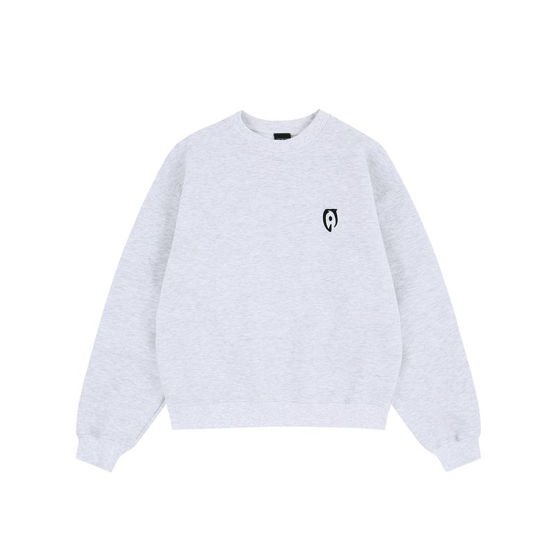 Oversized Hard Crop Sweatshirt - Light Grey