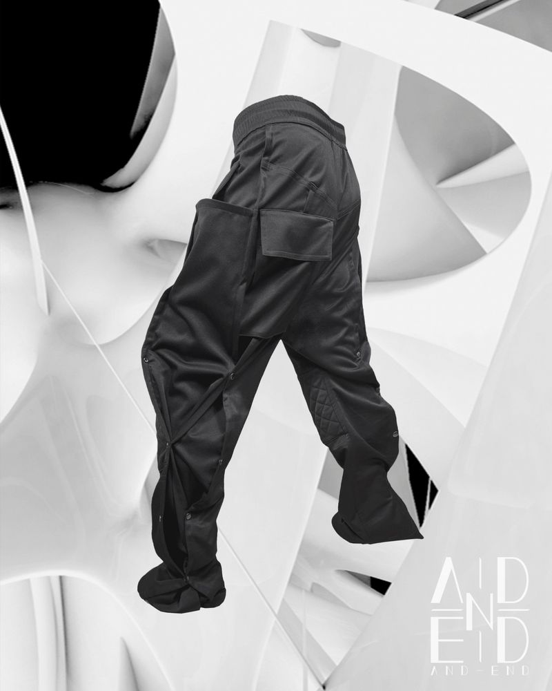BIKER SNAP TRACK PANTS_BLACK